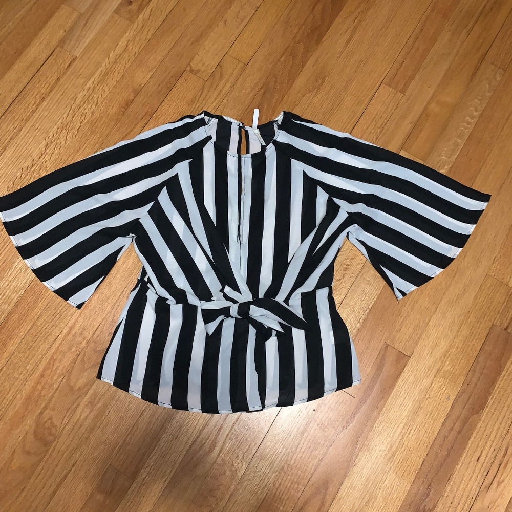 True Destiny striped peplum top